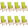 Image de vidaXL Chaises de jardin avec coussins 8 pcs. Bois massif teck