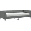 Image de vidaXL Lit de jour avec matelas gris foncé 80x200 cm Tissu