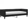 Image de vidaXL Lit de jour avec matelas Noir 90x200 cm Tissu