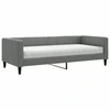 Image de vidaXL Lit de jour avec matelas gris foncé 90x190 cm Tissu
