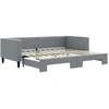 Image de vidaXL Lit de jour extensible gris clair 90x200 cm Tissu