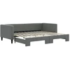 Image de vidaXL Lit de jour extensible gris foncé 90x200 cm Tissu