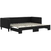 Image de vidaXL Lit de jour extensible Noir 90x200 cm Tissu