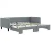Image de vidaXL Lit de jour extensible gris clair 90x190 cm Tissu