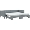 Image de vidaXL Lit de jour extensible avec matelas gris clair 80x200 cm Tissu