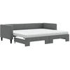 Image de vidaXL Lit de jour extensible avec matelas gris foncé 80x200 cm Tissu