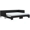 Image de vidaXL Lit de jour extensible avec matelas noir 90x200 cm Tissu