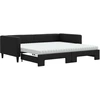 Image de vidaXL Lit de jour extensible avec matelas noir 100x200 cm Tissu