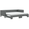 Image de vidaXL Lit de jour extensible avec matelas gris foncé 90x190 cm Tissu