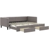 Image de vidaXL Lit de jour extensible avec tiroirs Taupe 90x200 cm Tissu