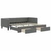 Image de vidaXL Lit de jour extensible avec tiroirs gris foncé 90x190 cm Tissu