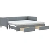 Image de vidaXL Lit de jour extensible avec tiroirs gris clair 80x200 cm Tissu