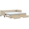 Image de vidaXL Lit de jour extensible avec tiroirs Crème 80x200 cm Tissu