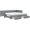 Image de vidaXL Lit de jour extensible avec tiroirs gris clair 90x200 cm Tissu