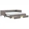 Image de vidaXL Lit de jour extensible avec tiroirs Taupe 90x200 cm Tissu