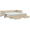 Image de vidaXL Lit de jour extensible avec tiroirs Crème 90x200 cm Tissu