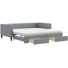 Image de vidaXL Lit de jour extensible avec tiroirs gris clair 100x200 cm Tissu