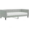 Image de vidaXL Lit de jour avec matelas gris clair 90x190 cm velours
