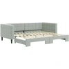 Image de vidaXL Lit de jour extensible gris clair 90x200 cm velours