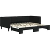 Image de vidaXL Lit de jour extensible noir 90x190 cm velours