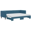 Image de vidaXL Lit de jour extensible avec matelas bleu 80x200 cm velours