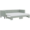Image de vidaXL Lit de jour extensible avec matelas gris clair 80x200 cm velours