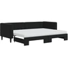 Image de vidaXL Lit de jour extensible avec matelas noir 80x200 cm velours
