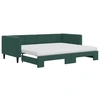 Image de vidaXL Lit de jour extensible avec matelas Vert foncé 90x200 cm Velours