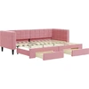 Image de vidaXL Lit de jour extensible avec tiroirs rose 80x200 cm velours