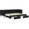 Image de vidaXL Lit de jour extensible avec tiroirs noir 80x200 cm velours