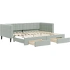 Image de vidaXL Lit de jour extensible avec tiroirs gris clair 90x200 cm velours