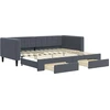 Image de vidaXL Lit de jour extensible avec tiroirs gris foncé 90x200 cm velours