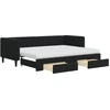 Image de vidaXL Lit de jour extensible avec tiroirs noir 80x200 cm velours