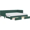 Image de vidaXL Lit de jour extensible avec tiroirs vert foncé 90x200 cm velours