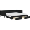 Image de vidaXL Lit de jour extensible avec tiroirs noir 100x200 cm velours