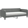 Image de vidaXL Lit de jour avec matelas gris foncé 90x200 cm Tissu