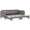 Image de vidaXL Lit de jour extensible Taupe 80x200 cm Tissu