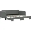 Image de vidaXL Lit de jour extensible gris foncé 90x200 cm Tissu