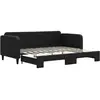 Image de vidaXL Lit de jour extensible Noir 90x200 cm Tissu