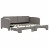 Image de vidaXL Lit de jour extensible Taupe 90x200 cm Tissu