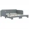 Image de vidaXL Lit de jour extensible gris clair 100x200 cm Tissu