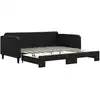 Image de vidaXL Lit de jour extensible Noir 100x200 cm Tissu