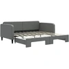Image de vidaXL Lit de jour extensible gris foncé 90x190 cm Tissu