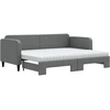 Image de vidaXL Lit de jour extensible avec matelas gris foncé 80x200 cm Tissu