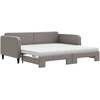 Image de vidaXL Lit de jour extensible avec matelas gris foncé 100x200 cm Tissu