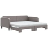 Image de vidaXL Lit de jour extensible avec matelas Taupe 100x200 cm Tissu