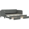 Image de vidaXL Lit de jour extensible avec tiroirs gris foncé 80x200 cm Tissu