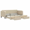 Image de vidaXL Lit de jour extensible avec tiroirs Crème 80x200 cm Tissu
