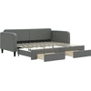 Image de vidaXL Lit de jour extensible avec tiroirs gris foncé 90x200 cm Tissu