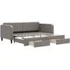 Image de vidaXL Lit de jour extensible avec tiroirs Taupe 90x200 cm Tissu